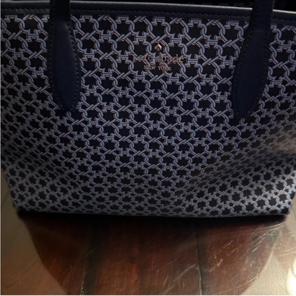 Kate Spade Navy and Black Geometric Tote - Picture 9 of 15
